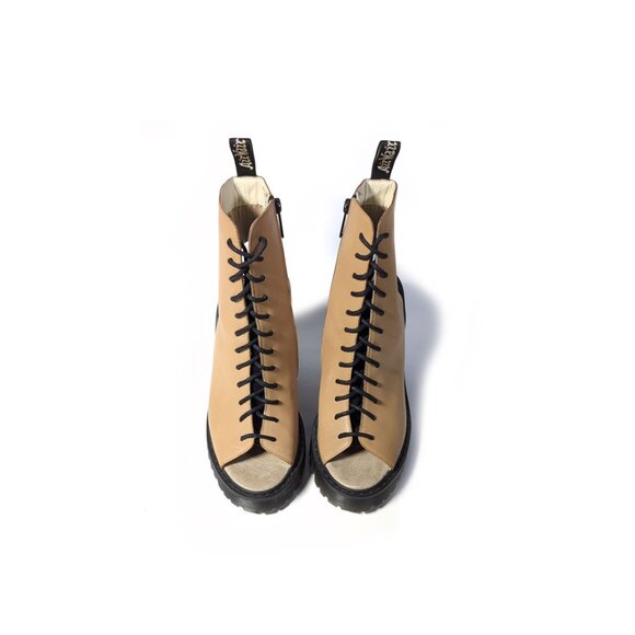 DR. MARTENS Carmelita Open Heel Platform Booties Womens Size 9 - Picture 1 of 9